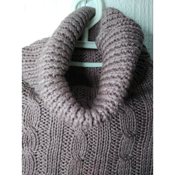 Echo Turtleneck Poncho One Size Brown Taupe Cable Knit New with tags $84 - Picture 2 of 6